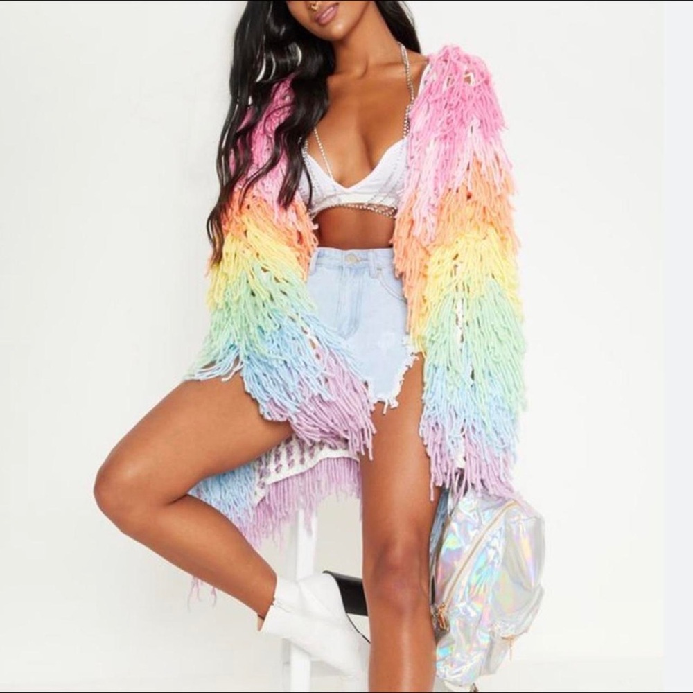 PLT Pastel Fringe Cardigan